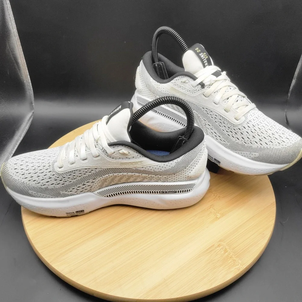 Brooks Adrenaline GTS 24 Mens White Grey Running Shoes 1204261B126 Size 6.5B